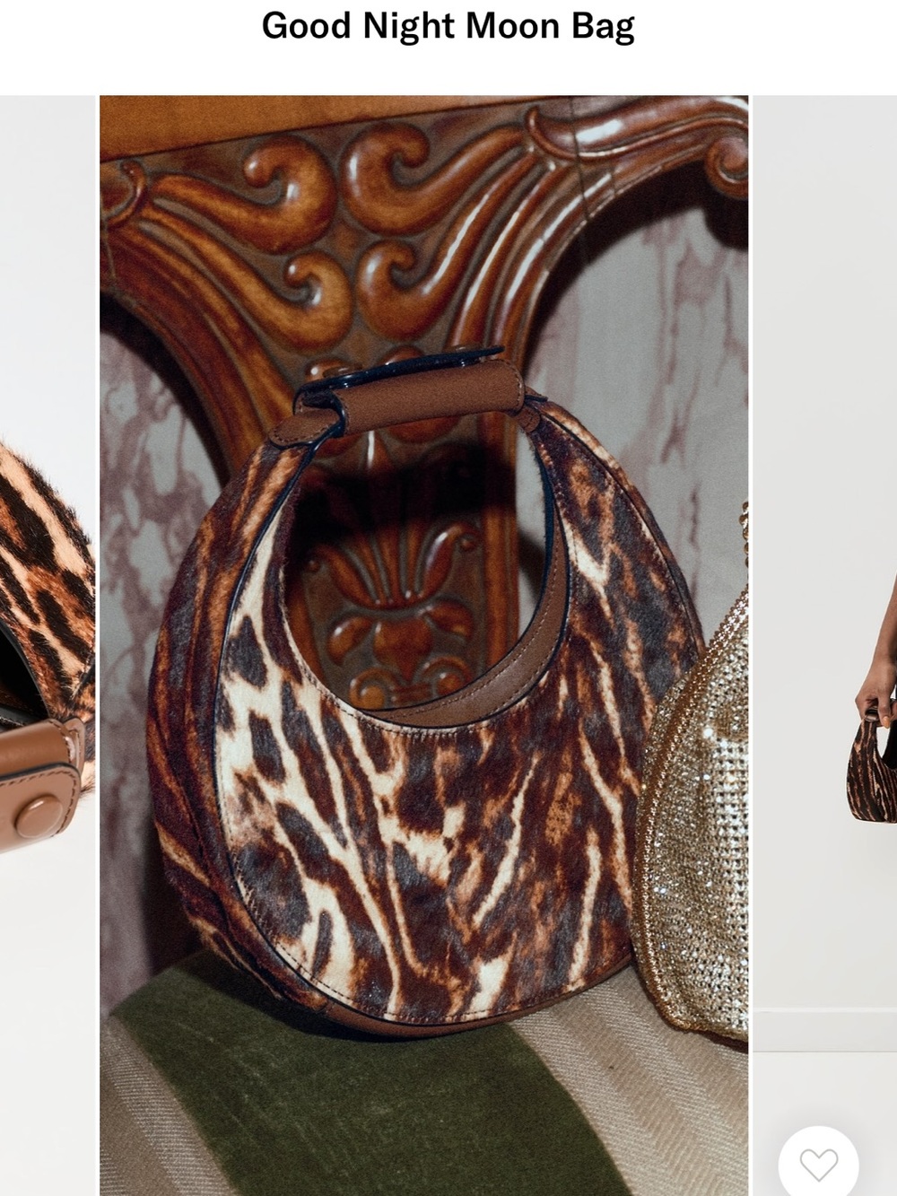 STAUD- Leopard Print Crescent Shoulder Bag in Brown - Picture 6 of 6